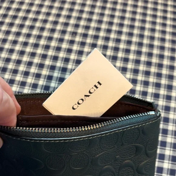 Coach Dark Green Embossed Wristlet - Picture 8 of 8